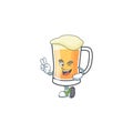 Mug of beer in a two finger character Royalty Free Stock Photo