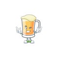 Mug of beer in a wink character