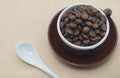 Mug with coffee beans