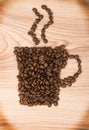 Mug from coffee beans vertical