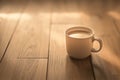 Mug of coffee on the floor background Royalty Free Stock Photo