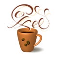 Mug of coffee. Lettering. Coffe Break. Vector illustration