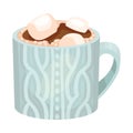 Mug of coffee with marshmallows. Vector illustration on a white background.