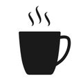 Mug of coffee or tea line art icon