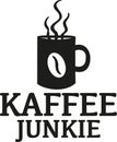 Mug with Coffee and word coffee junkie - german