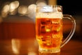 Mug of cold light golden beer Royalty Free Stock Photo