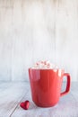 Mug Of Cozy Winter Hot Chocolate With Valentine Heart