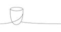 Mug, cup one line continuous drawing. Kitchen tools continuous one line illustration. Vector minimalist linear Royalty Free Stock Photo