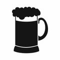 Mug of dark beer icon, simple style Royalty Free Stock Photo