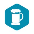 Mug of dark beer icon, simple style Royalty Free Stock Photo