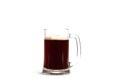 A mug of dark beer on a white background Royalty Free Stock Photo