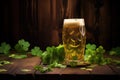 Drink pub alcohol glass beer lager irish beverage bar background celebrate green Royalty Free Stock Photo