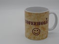 Coffeeholic mug background Royalty Free Stock Photo