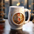 Futuristic Zbrush Coffee Mug With Hand-painted Details