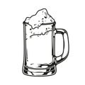 Mug of foamy beer concept