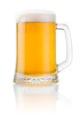 Mug fresh beer with cap of foam Royalty Free Stock Photo