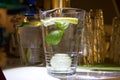 A mug of fresh water with lemon Royalty Free Stock Photo