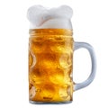 Mug of frosty beer with foam Royalty Free Stock Photo