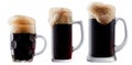 Mug of frosty dark beer with foam Royalty Free Stock Photo