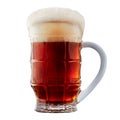 Mug of frosty dark red beer with foam Royalty Free Stock Photo