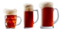 Mug of frosty dark red beer with foam Royalty Free Stock Photo