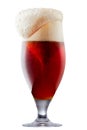 Mug of frosty dark red beer with foam Royalty Free Stock Photo