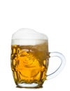 Mug full of fresh beer isolated on white Royalty Free Stock Photo