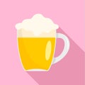 Mug of german beer icon, flat style Royalty Free Stock Photo