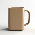 Realistic 3d Mug With Tan Background - Detailed Rendering