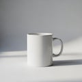 The mug has a cylindrical shape with a simple handle on the right side Royalty Free Stock Photo