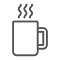 Mug line icon, kitchen and drink, coffee sign Royalty Free Stock Photo