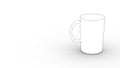 Mug mock up isolated on light white background. Cup 3D illustration render