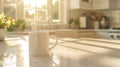 Mug Mockup on White Marble Countertop with Sunlight