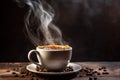drink cup espresso aroma brown morning cafe bean breakfast mug. Generative AI.