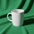 The mug s clean lines and the fabric s rich color adding depth Royalty Free Stock Photo