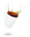 Mug of spilling coffee