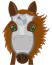 Vector illustration of the cartoon of the head of the warhorse