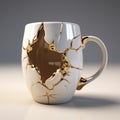 Unique Coffee Mug With Realistic Details And Gold Accents