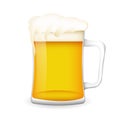 Mug with yellow beer and foam template