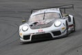 Mugello Circuit, Italy - October 2, 2020: Porsche 991 GT3 of Team Dinamic Motorsport driven by Fadel Habib in action during