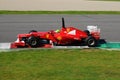 MUGELLO, ITALY 2012: Felipe Massa of Ferrari F1 team racing at Formula One Teams Test Days at Mugello Circuit Royalty Free Stock Photo