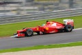 MUGELLO, ITALY 2012: Fernando Alonso of Ferrari F1 team racing at Formula One Teams Test Days at Mugello Circuit in Italy Royalty Free Stock Photo