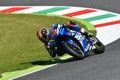 Mugello - Italy, 1 June: Spanish Suzuki Ecstar Team rider Alex Rins in action during 2019 GP of Italy of MotoGP on June 2019 Royalty Free Stock Photo