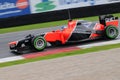 MUGELLO, ITALY May, 2012: Charles Pic of Marussia F1 team racing at Formula One Teams Test Days at Mugello Circuit in Italy Royalty Free Stock Photo