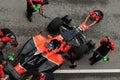 MUGELLO, ITALY May, 2012: Charles Pic of Marussia F1 team racing at Formula One Teams Test Days at Mugello Circuit in Italy Royalty Free Stock Photo