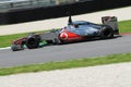 MUGELLO, ITALY - MAY 2012: Gary Paffett of McLaren F1 team races during Formula One Teams Test Days at Mugello Circuit on May, 201 Royalty Free Stock Photo