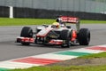 MUGELLO, ITALY - MAY 2012: Oliver Turvey of McLaren F1 team races during Formula One Teams Test Days at Mugello Circuit on May, 20