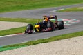 MUGELLO, ITALY 2012: Sebastian Vettel of Red Bull Racing F1 Team during Formula One Teams Test Days at Mugello Circuit Royalty Free Stock Photo