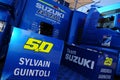 MUGELLO - JUNE 1: Motorhome of Suzuki Ecstar team in the paddock at Grand Prix of Italy on June 1, 2017 in Mugello Circuit, Italy. Royalty Free Stock Photo