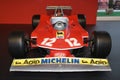 MUGELLO, IT, October, 2017: Ferrari F1 312 T4 1979 of Gilles Villeneuve and Jody Scheckter at Paddock Show of Ferrari Anniversary Royalty Free Stock Photo